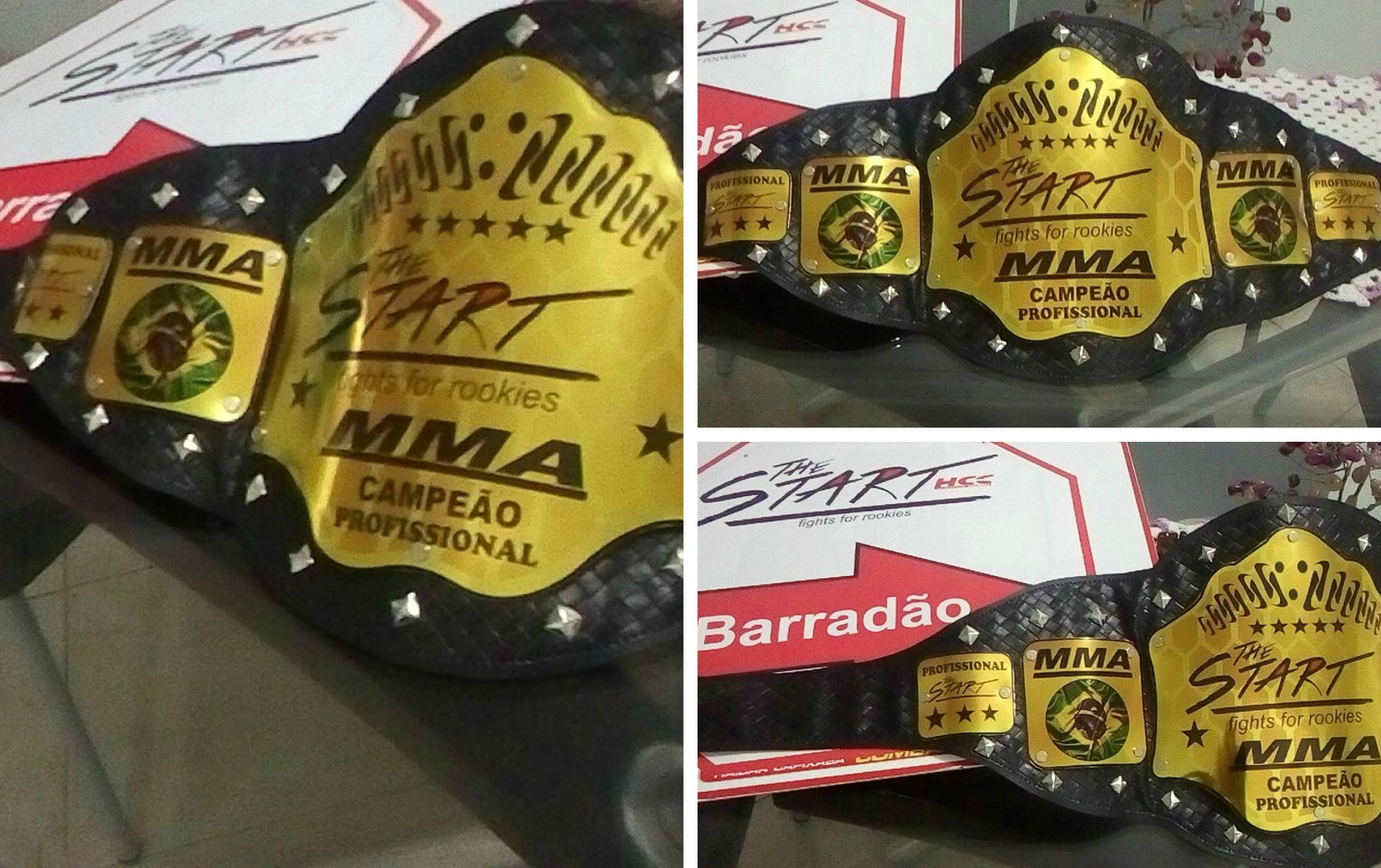 Confira imagens do cinturão da 2ª edição do evento de MMA "The Start" — Academia de Jiu-Jitsu, Brazilian Jiu-Jitsu Academy